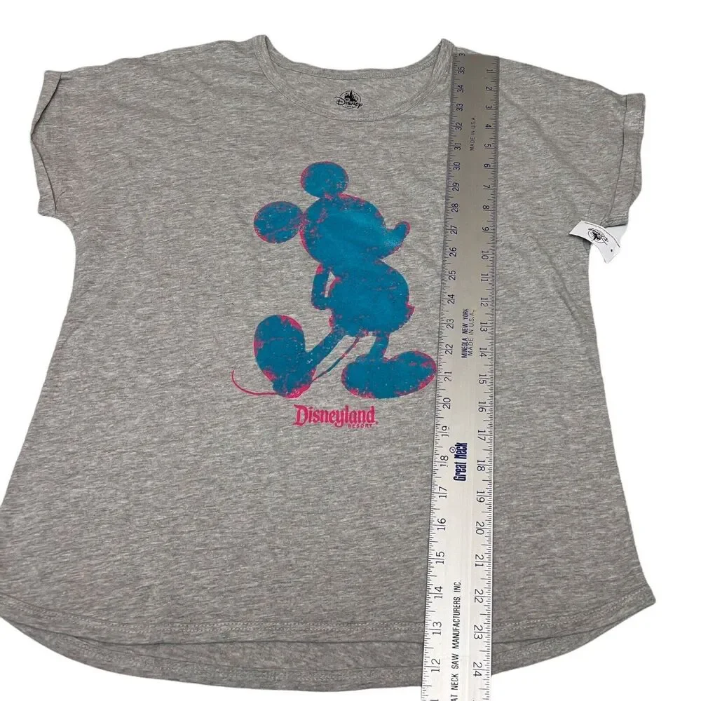 Disneyland‎ Resort T-Shirt Girls XL Grey Parks Mickey Mouse Logo Ears World Pink